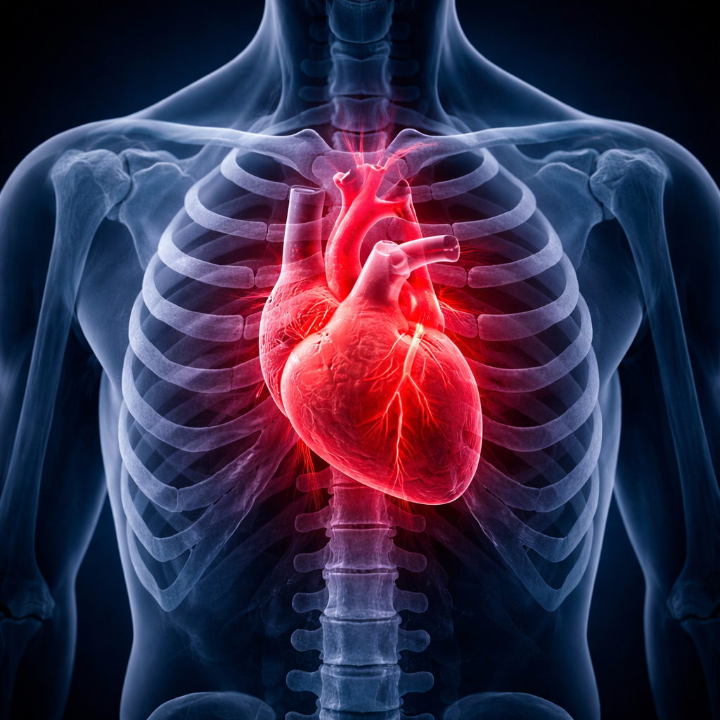 Echocardiogram heart anatomical illustration