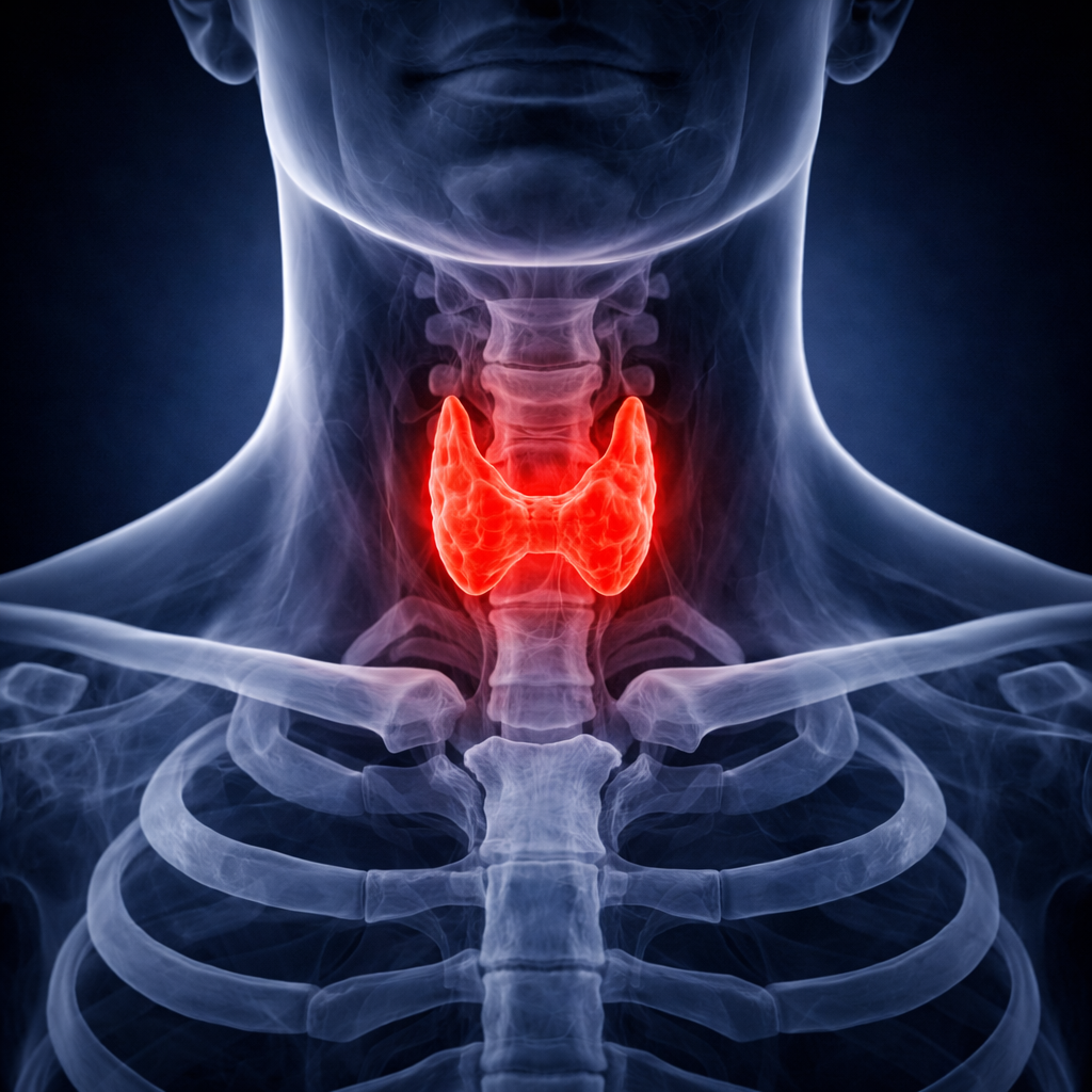 Thyroid ultrasound neck anatomical illustration